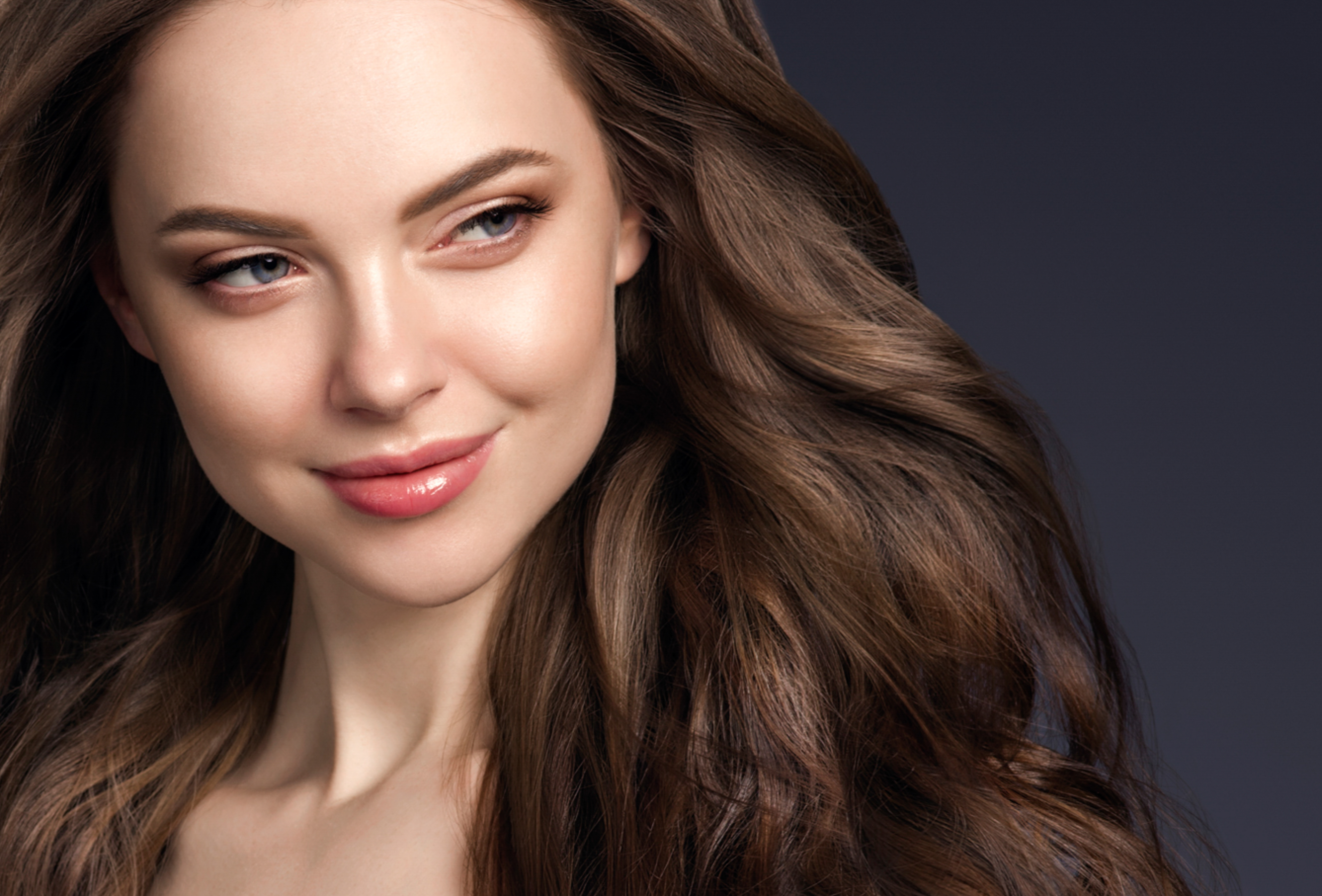 Beauty hair woman curly hairstyle natural makeup